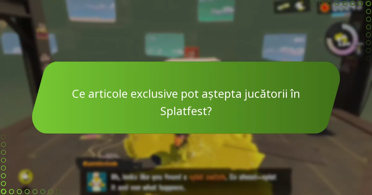 Ce articole exclusive pot aștepta jucătorii în Splatfest?